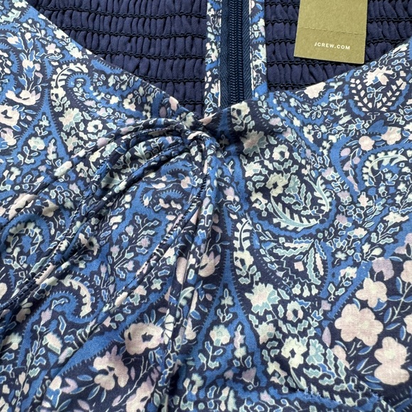 NEW JCREW Sweetheart Liberty Blue Floral Milkmaid‎ Mini Dress 6 - Picture 4 of 10